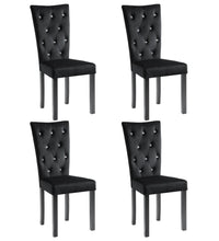 Esszimmerstühle 4 Stk. Schwarz Samt