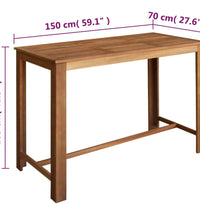 Bartisch und Hocker-Set 7-tlg. Akazienholz Massiv