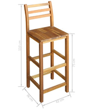 Bartisch und Stuhl-Set 7-tlg. Akazienholz Massiv