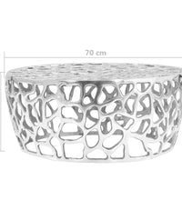 Couchtisch Aluminiumguss 70x30 cm Silbern