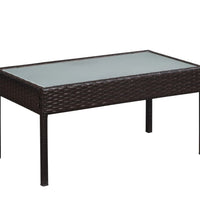 5-tlg. Garten-Lounge-Set mit Auflagen Poly Rattan Braun