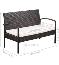 5-tlg. Garten-Lounge-Set mit Auflagen Poly Rattan Braun