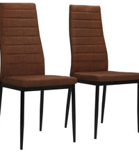 Esszimmerstühle 2 Stk. Braun Stoff