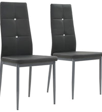 Esszimmerstühle 2 Stk. Grau Kunstleder