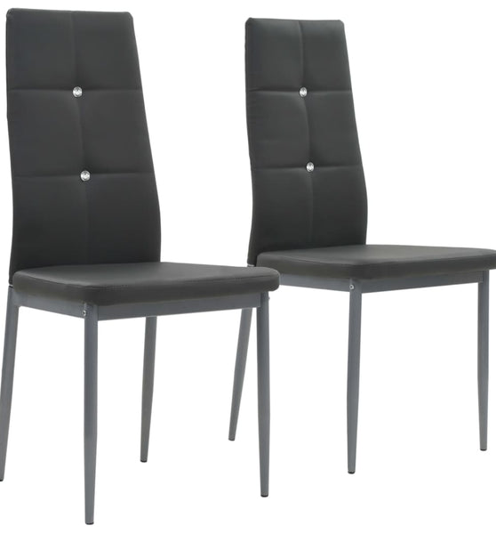 Esszimmerstühle 2 Stk. Grau Kunstleder