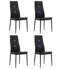 Esszimmerstühle 4 Stk. Schwarz Kunstleder