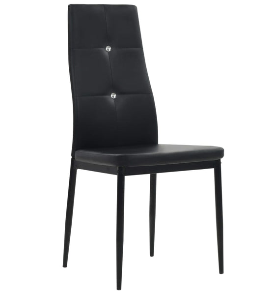 Esszimmerstühle 4 Stk. Schwarz Kunstleder