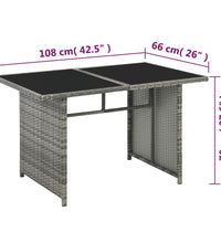 10-tlg. Garten-Lounge-Set mit Auflagen Poly Rattan Grau