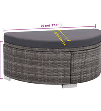 8-tlg. Garten-Lounge-Set mit Kissen Poly Rattan Grau
