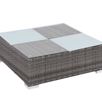 8-tlg. Garten-Lounge-Set mit Kissen Poly Rattan Grau