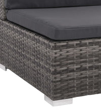 8-tlg. Garten-Lounge-Set mit Kissen Poly Rattan Grau