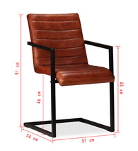 Esszimmerstühle 4 Stk. Echtleder Braun