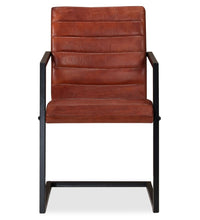 Esszimmerstühle 4 Stk. Echtleder Braun