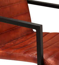 Esszimmerstühle 4 Stk. Echtleder Braun