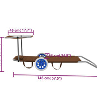 Klappliege mit Sonnenschutz und Rädern Stahl Taupe