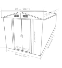 Gartenhaus 257x298x178 cm Metall Grau