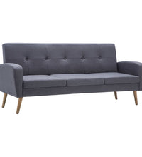 Sofa 3-Sitzer Stoff Hellgrau