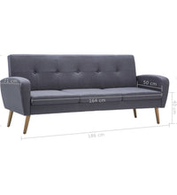 Sofa 3-Sitzer Stoff Hellgrau