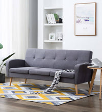 Sofa 3-Sitzer Stoff Hellgrau