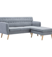 Sofa L-Form Stoff 171,5x138x81,5 cm Hellgrau