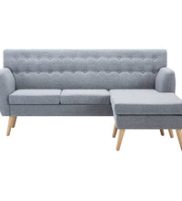 Sofa L-Form Stoff 171,5x138x81,5 cm Hellgrau