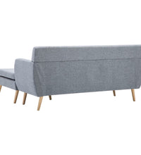 Sofa L-Form Stoff 171,5x138x81,5 cm Hellgrau