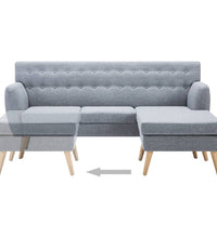 Sofa L-Form Stoff 171,5x138x81,5 cm Hellgrau