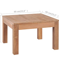 Couchtisch Massivholz Teak Natur 60x60x40 cm