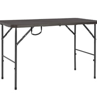 Gartentisch Klappbar Braun 120x60x74 cm HDPE Rattan-Optik