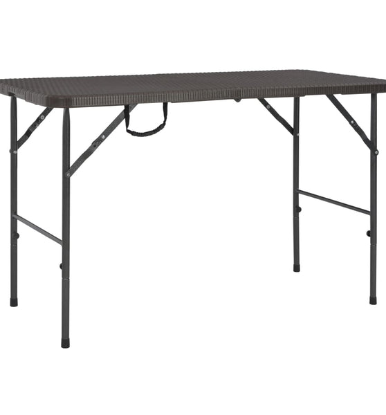 Gartentisch Klappbar Braun 120x60x74 cm HDPE Rattan-Optik