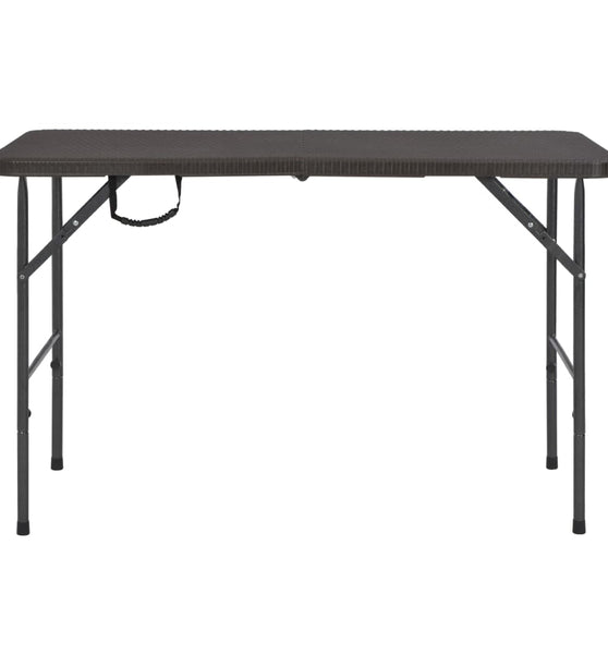 Gartentisch Klappbar Braun 120x60x74 cm HDPE Rattan-Optik