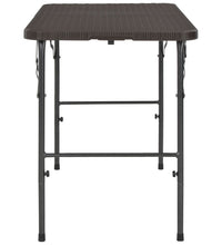 Gartentisch Klappbar Braun 120x60x74 cm HDPE Rattan-Optik