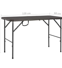 Gartentisch Klappbar Braun 120x60x74 cm HDPE Rattan-Optik