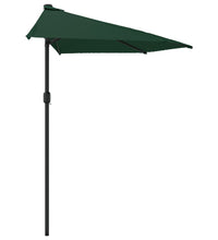 Balkon-Sonnenschirm mit Alu-Mast Grün 270x144 cm Halbrund