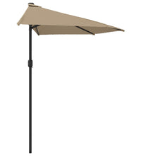 Balkon-Sonnenschirm mit Alu-Mast Taupe 270x144 cm Halbrund
