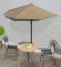 Balkon-Sonnenschirm mit Alu-Mast Taupe 270x144 cm Halbrund