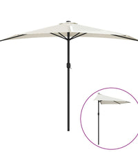 Balkon-Sonnenschirm mit Alu-Mast Sandfarben 300x155 cm Halbrund