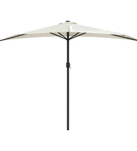 Balkon-Sonnenschirm mit Alu-Mast Sandfarben 300x155 cm Halbrund