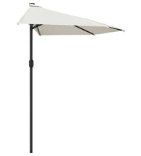 Balkon-Sonnenschirm mit Alu-Mast Sandfarben 300x155 cm Halbrund