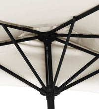 Balkon-Sonnenschirm mit Alu-Mast Sandfarben 300x155 cm Halbrund