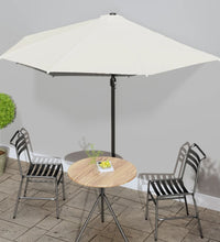 Balkon-Sonnenschirm mit Alu-Mast Sandfarben 300x155 cm Halbrund