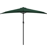 Balkon-Sonnenschirm mit Alu-Mast Grün 300x155 cm Halbrund