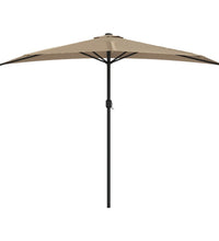 Balkon-Sonnenschirm mit Alu-Mast Taupe 300x155 cm Halbrund