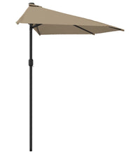 Balkon-Sonnenschirm mit Alu-Mast Taupe 300x155 cm Halbrund