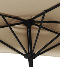 Balkon-Sonnenschirm mit Alu-Mast Taupe 300x155 cm Halbrund
