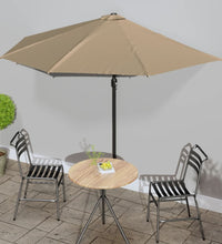 Balkon-Sonnenschirm mit Alu-Mast Taupe 300x155 cm Halbrund