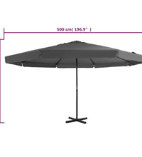 Sonnenschirm mit Aluminium-Mast 500 cm Anthrazit