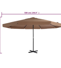 Sonnenschirm mit Aluminium-Mast 500 cm Taupe