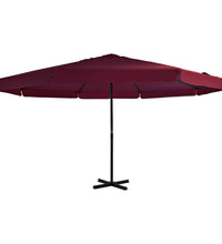 Sonnenschirm mit Aluminium-Mast 500 cm Bordeauxrot