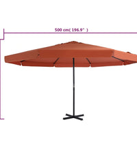 Sonnenschirm Aluminium-Mast 500 cm Terrakotta-Rot